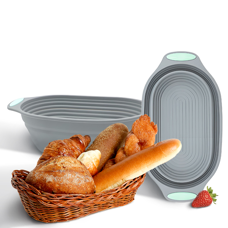 Food Storage With Dividers - 1PC siliconen opvouwbare banneton broodrijsmand -