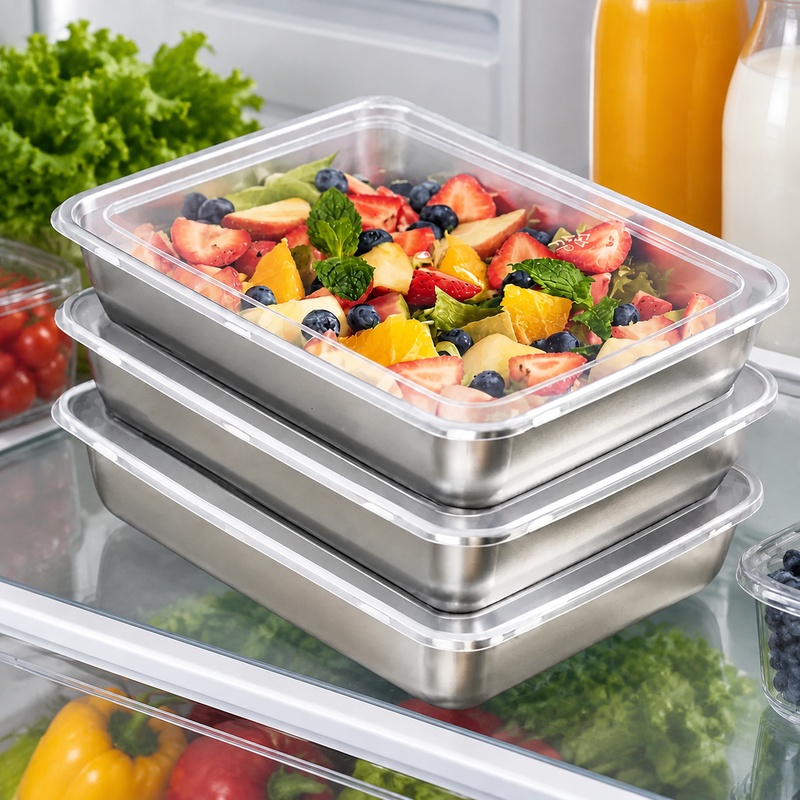 Food Storage Meals - Set van 3 voedselcontainers van roestvrij