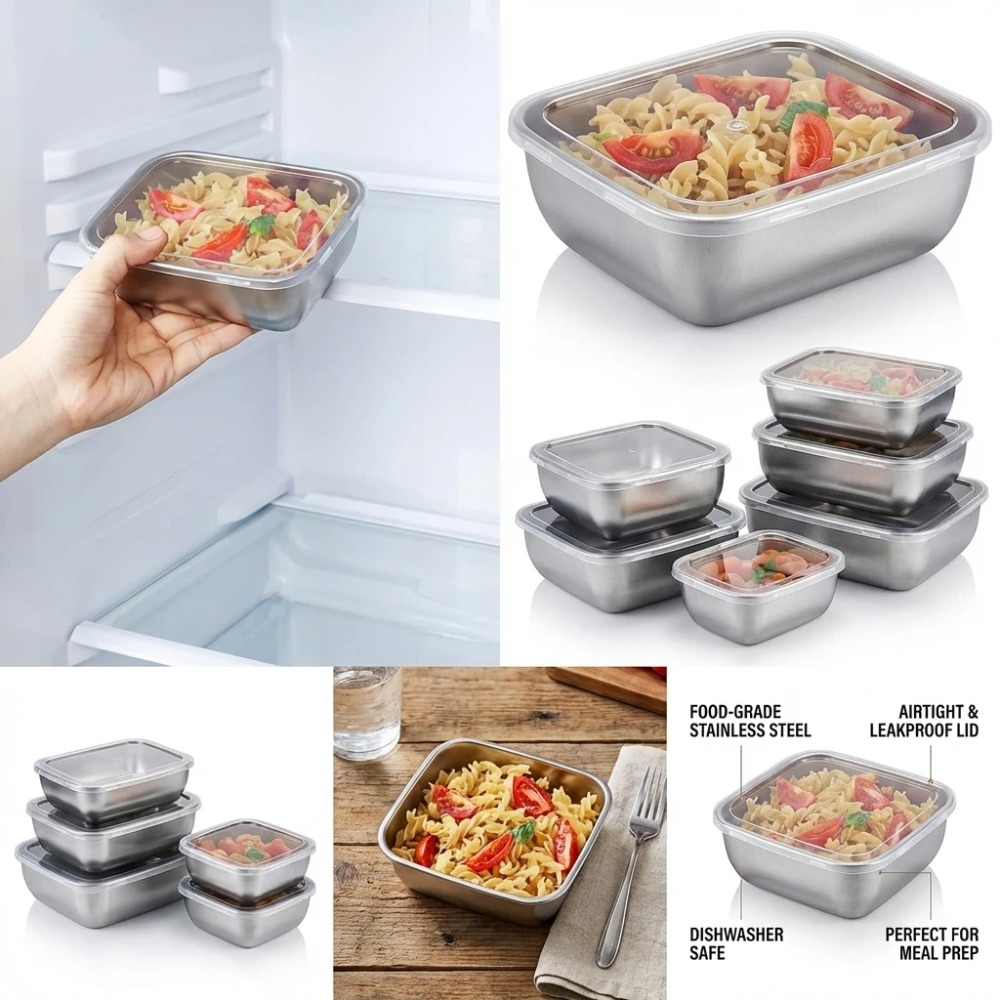 6 stuks roestvrijstalen voedse - Food Storage Meals recensie en prijs
